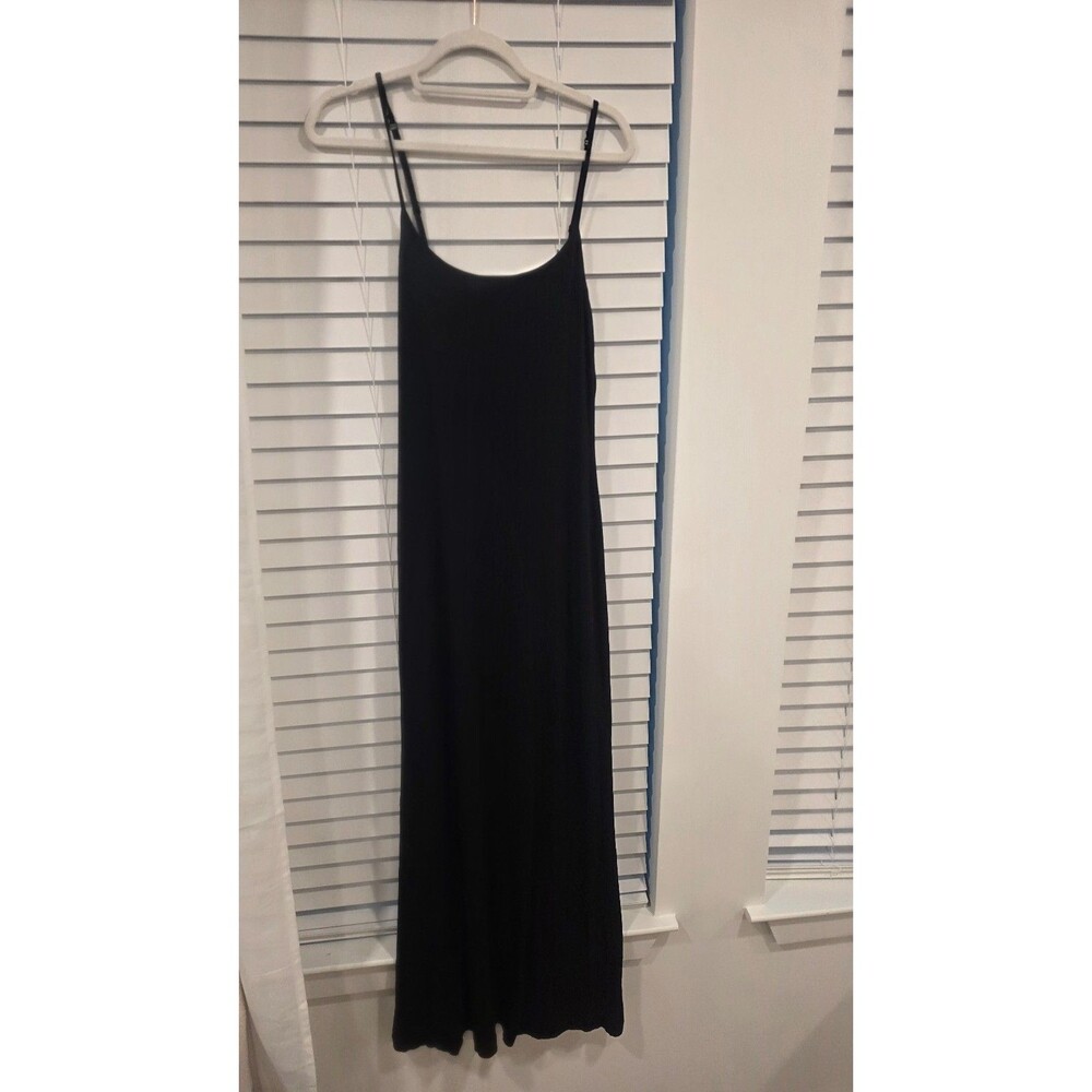 2x Skims Spagetti Strap Long Slip Maxi Dress in Onyx
